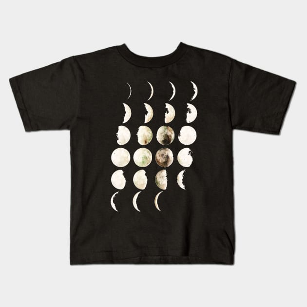 moon phases Kids T-Shirt by Lamink